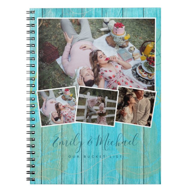 Couples BUCKET LIST Photo Collage Newlywed Journal (Front)