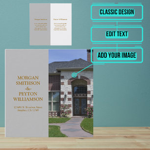 Couples Calling Card with Full Photo (Square Grey)