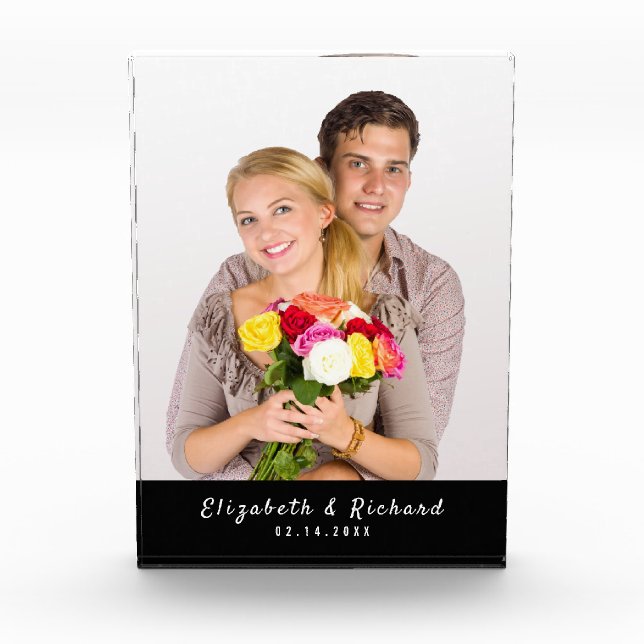 Couples Commemorative Personalised Photo Block (Front)