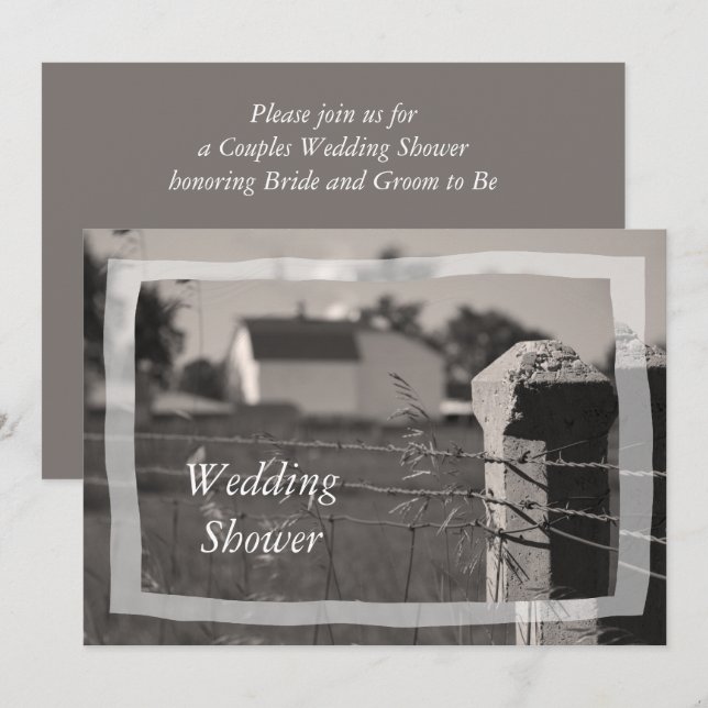 Couples Country Farm Wedding Shower Invitation (Front/Back)