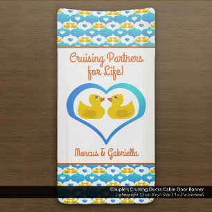 Couple's Cruising Ducks Cabin Door Magnet Banner