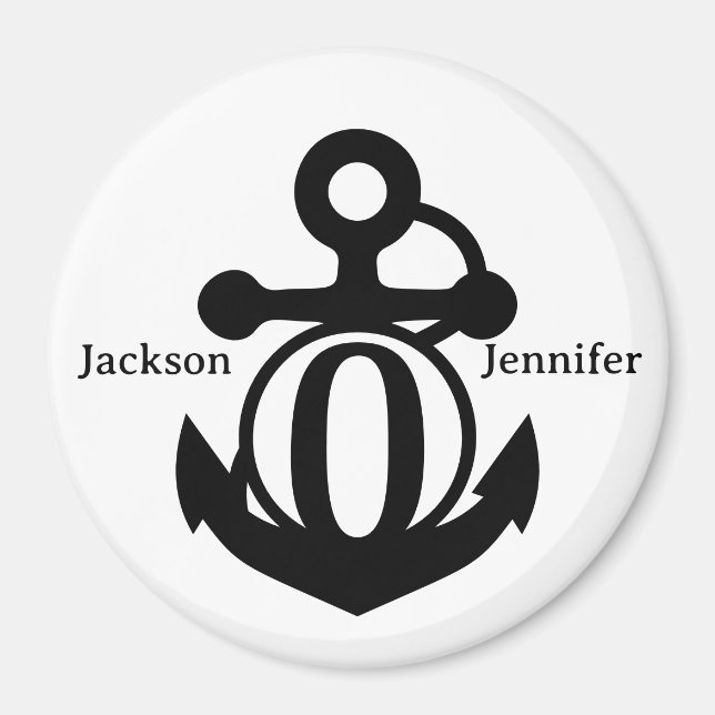 Couple's Custom O Initial Anchor Cruise Door Magnet (Front)