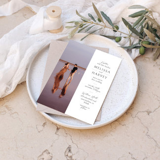 Couple's Custom Photo | Modern Lettering Wedding Invitation