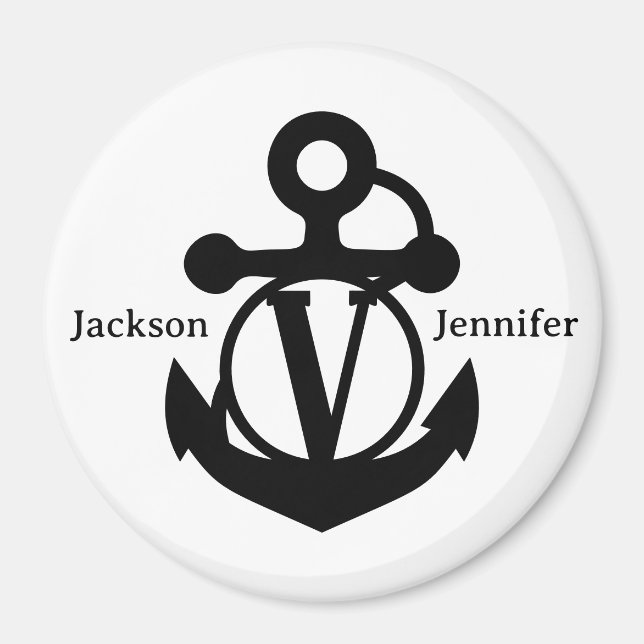 Couple's Custom V Initial Anchor Cruise Door Magnet (Front)