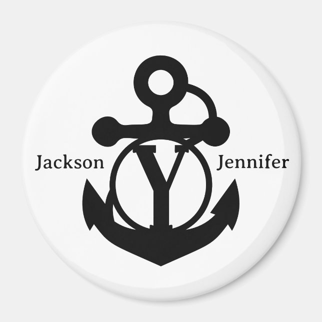 Couple's Custom Y Initial Anchor Cruise Door Magnet (Front)
