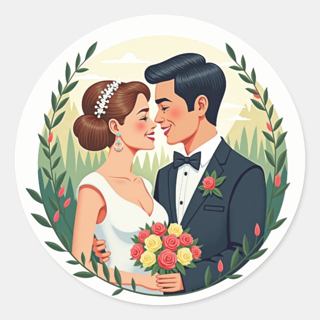 Couples Day Celebration Sticker (Front)