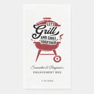 Couples Engagement BBQ Summer Grill Party Napkin