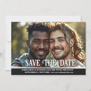 Couples engagement photo save the date wedding invitation