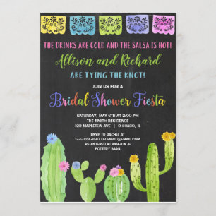 Couples Fiesta bridal shower cactus Invitation