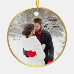 Couple's First Christmas Ceramic Ornament