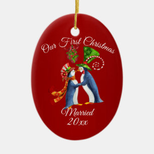 Couples First Christmas Holiday Ceramic Tree Decoration