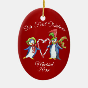 Couples First Christmas Holiday Ceramic Tree Decoration