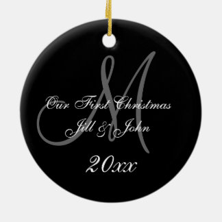 Couple's First Christmas Ornament | Monogram