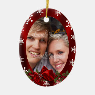 Couples first christmas photo PERSONALIZE Ceramic Tree Decoration