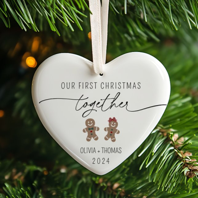 Couples First Christmas Together Photo Ceramic Tree Decoration (Creator Uploaded)