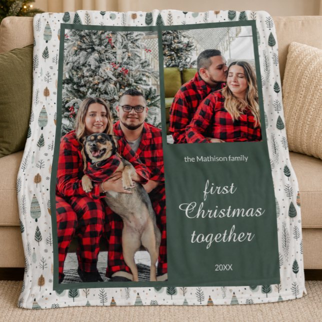 Couples First Christmas Together Photo  Fleece Blanket (Creator Uploaded)