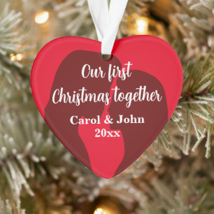 Couple's first Christmas together romantic photo Ornament