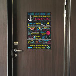Couples First or Other Number Cruise To Do List Magnetic Dry Erase Sheet<br><div class="desc">Decorate your cabin ship door with this fun stateroom door marker. Custom cruise magnet featuring bucket list of things to do while on your cruise. Personalise with your ship name, couple's names, dates, type of itinerary, and if it's your first or tenth cruise. Please note: Not all ship's doors are...</div>