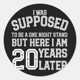 Couples Funny 20th 20 Year Anniversary Husband Wif Classic Round Sticker