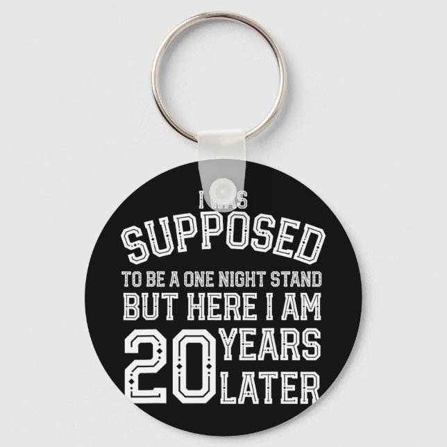 Couples Funny 20th 20 Year Anniversary Husband Wif Key Ring (Front)