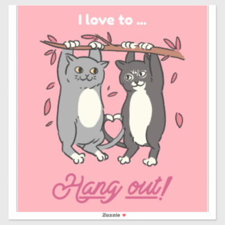 Couples Gift Idea Cute Cartoon Cats | Cat Art
