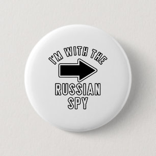 Couples Halloween Costume I'm With The Russian Spy 6 Cm Round Badge