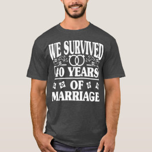 Couples Husband Wife 40th Wedding Anniversary T-Shirt