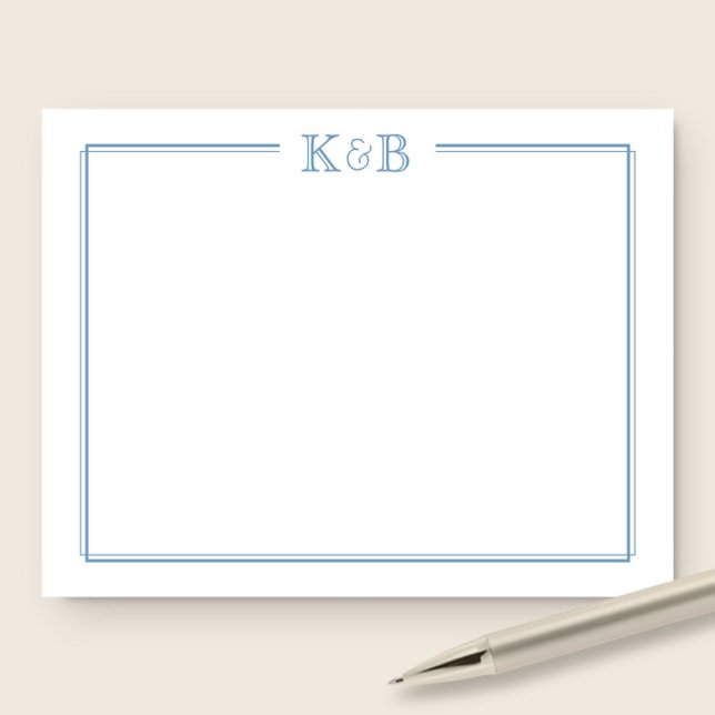 Couple's Initials Newlyweds Monogram Stationery Card (Creator Uploaded)