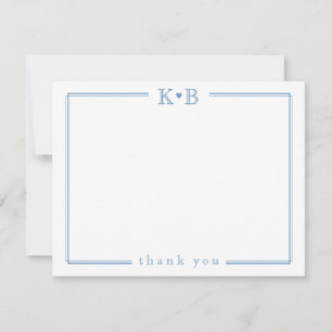 Couple's Initials Newlyweds Monogram Thank You Card