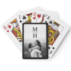 Couples Initials Retro Photo Monogram Black