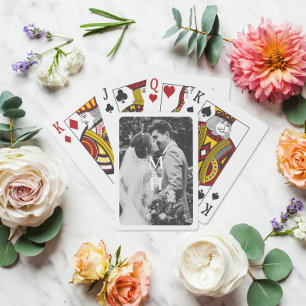 Couples Initials Retro Photo Monogram Playing Cards