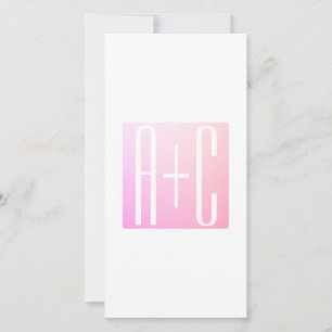 Couple's Initials   Subtle Pink Gradation