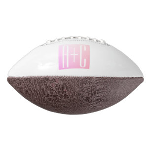 Couple's Initials   Subtle Pink Gradation American Football