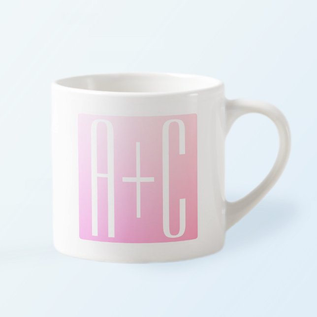 Couple's Initials | Subtle Pink Gradation Espresso Cup (Creator Uploaded)