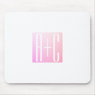 Couple's Initials   Subtle Pink Gradation Mouse Mat