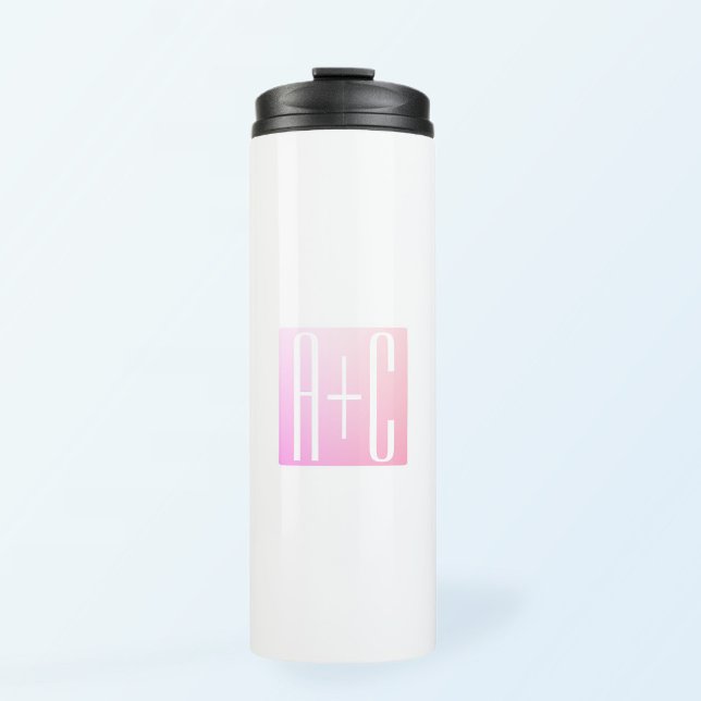 Couple's Initials | Subtle Pink Gradation Thermal Tumbler (Creator Uploaded)