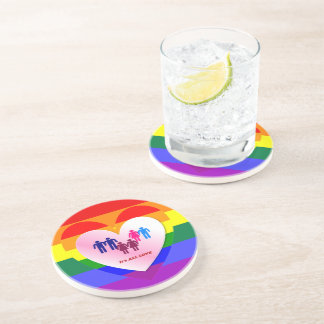Couples Inside the All Love Pride Heart Coaster