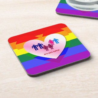 Couples Inside the All Love Pride Heart Coaster