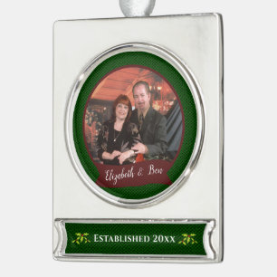 Couples Keepsake Silver Plated Banner Ornament