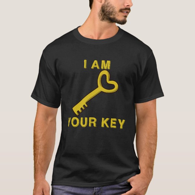 Couples Lock and Key Cute Men Women Husband Wife T-Shirt (Front)