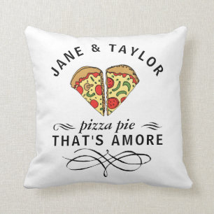 Couples Love Pizza Add Names Cushion