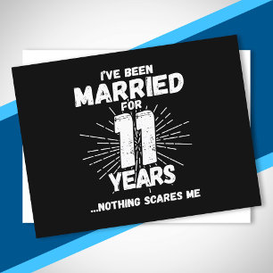 Couples Married 11 Years Funny 11th Anniversary Postcard