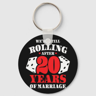 Couples Married 20 Years - Funny 20th Wedding Anni Key Ring
