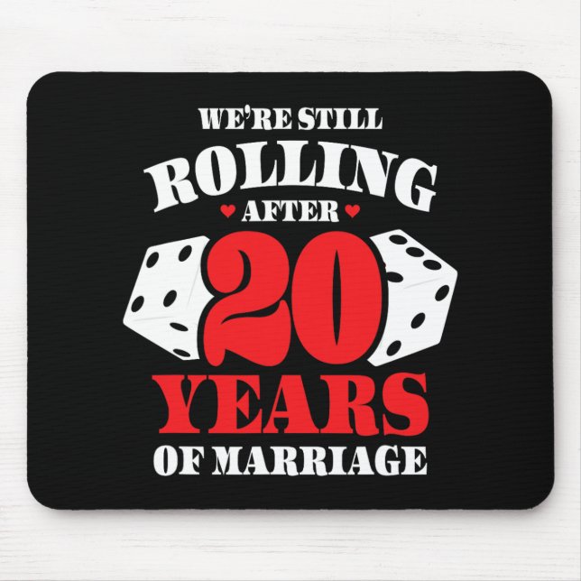 Couples Married 20 Years - Funny 20th Wedding Anni Mouse Mat (Front)