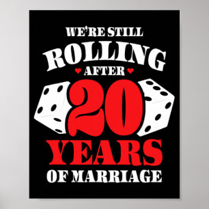 Couples Married 20 Years - Funny 20th Wedding Anni Poster
