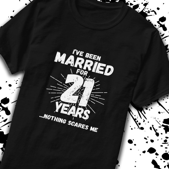 Couples Married 21 Years Funny 21st Anniversary T-Shirt (Creator Uploaded)