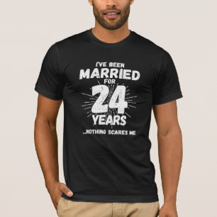 Couples Married 24 Years - Funny 24th Anniversary T-Shirt