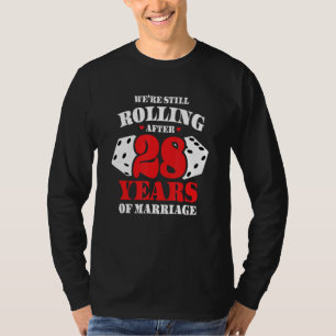 Couples Married 28 Years - Funny 28th Wedding Anni T-Shirt