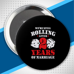 Couples Married 2 Years Funny 2nd Anniversary 10 Cm Round Badge