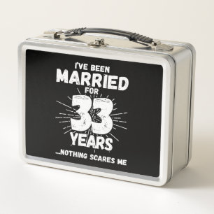 Couples Married 33 Years Funny 33rd Anniversary Metal Lunch Box